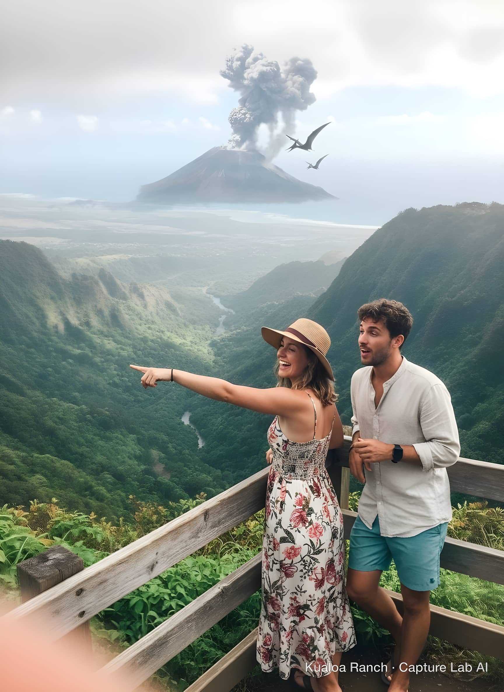 A smoking volcano rises on your horizon.
